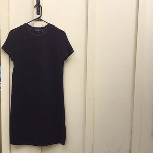 Theory Ribbed Black Short-Sleeve Dress